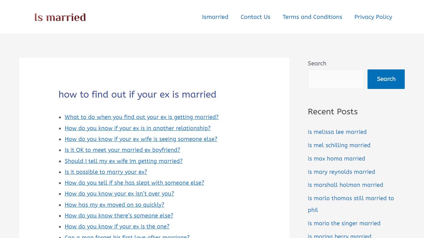 how to find out if your ex is married – Is married?